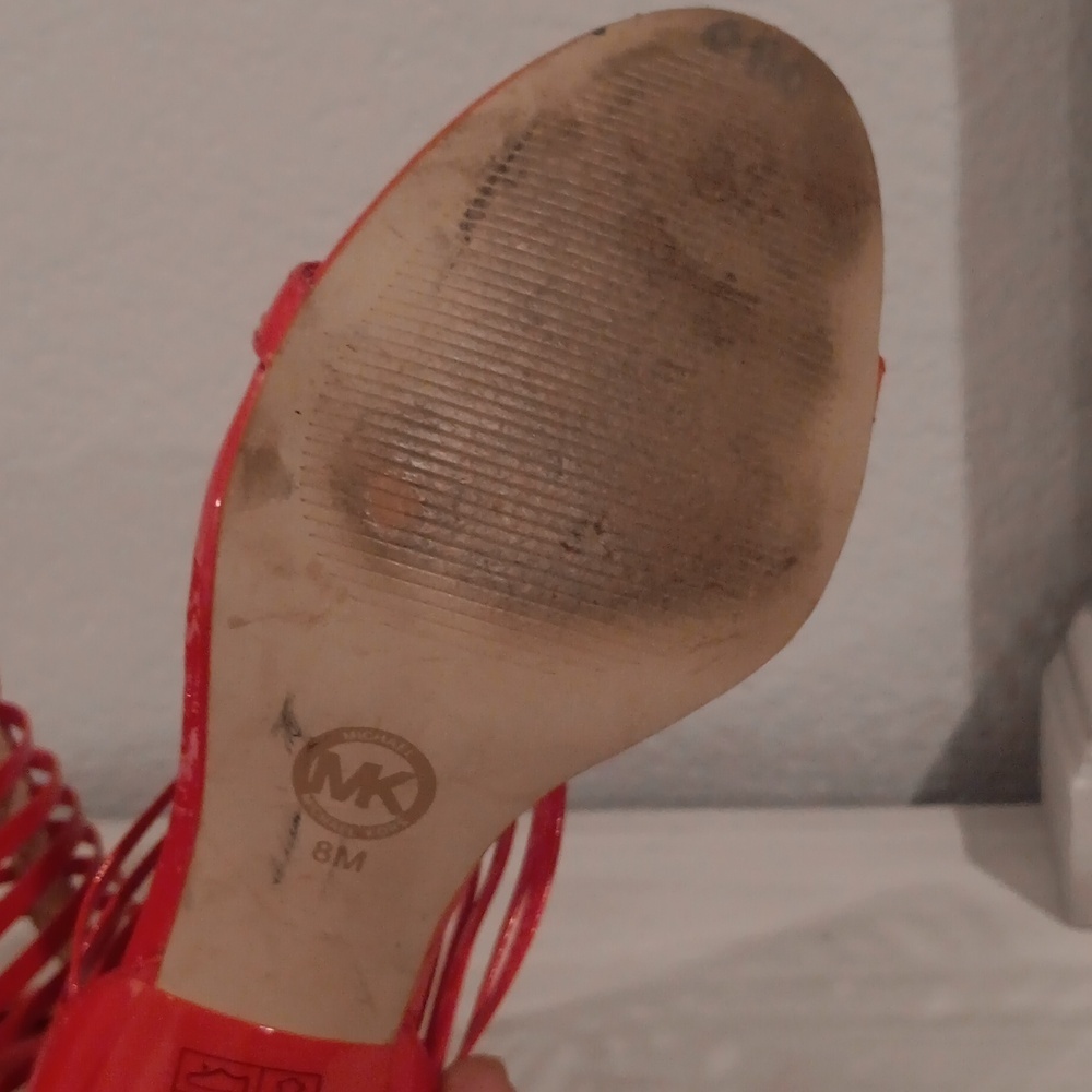 Michael Kors glossy open toe strappy heels sandals - Picture 6 of 6